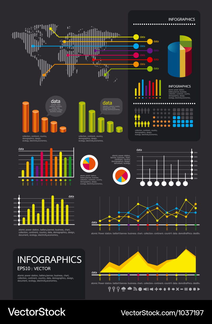 Modern Information Graphics Set vector image