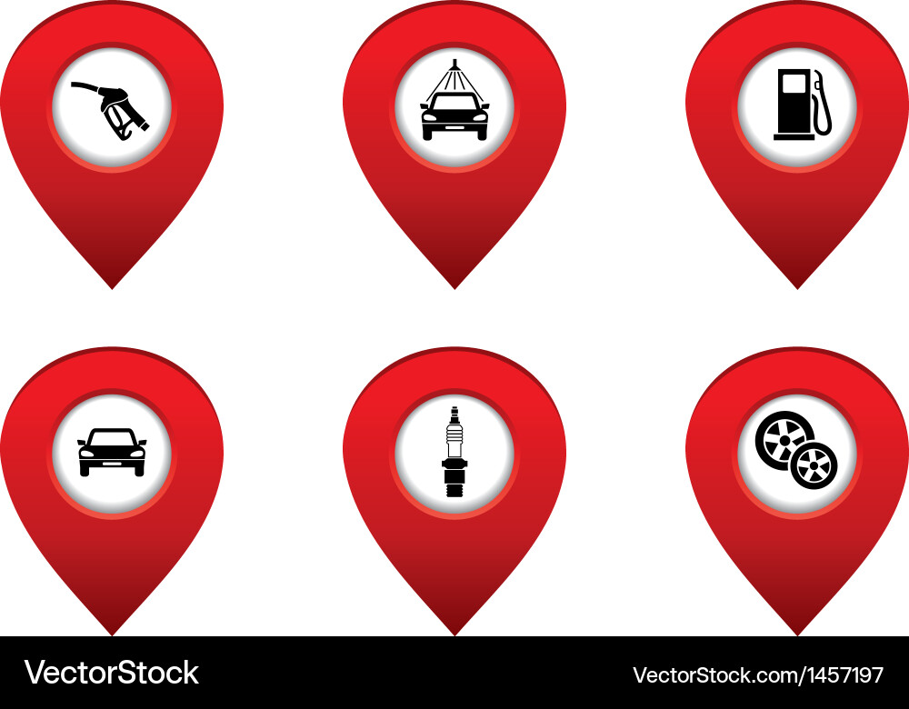 Set of map pointers Vector Image