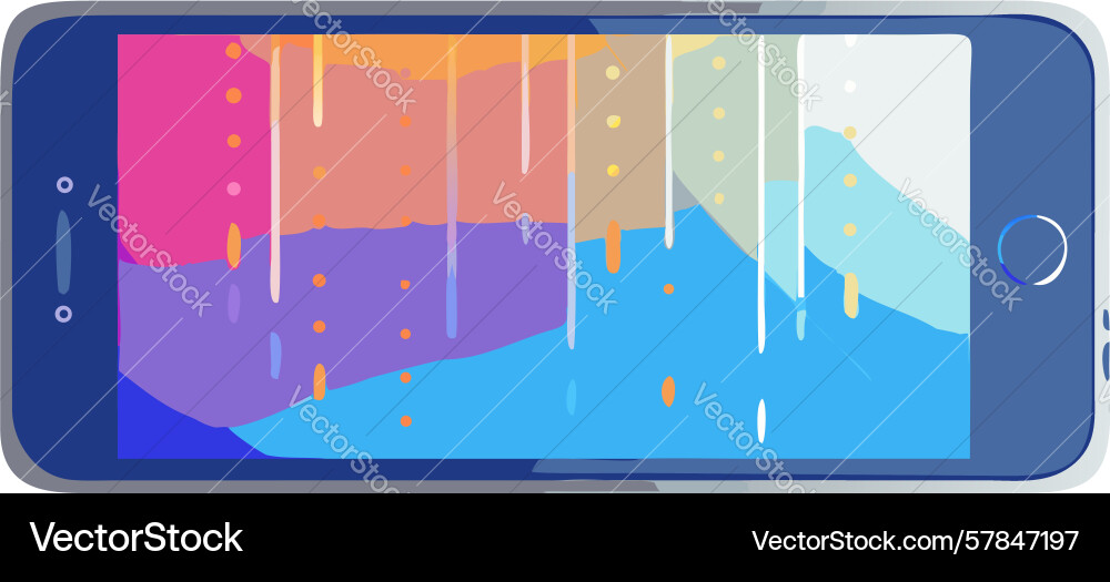 Smartphone with abstract sound wave interface Vector Image