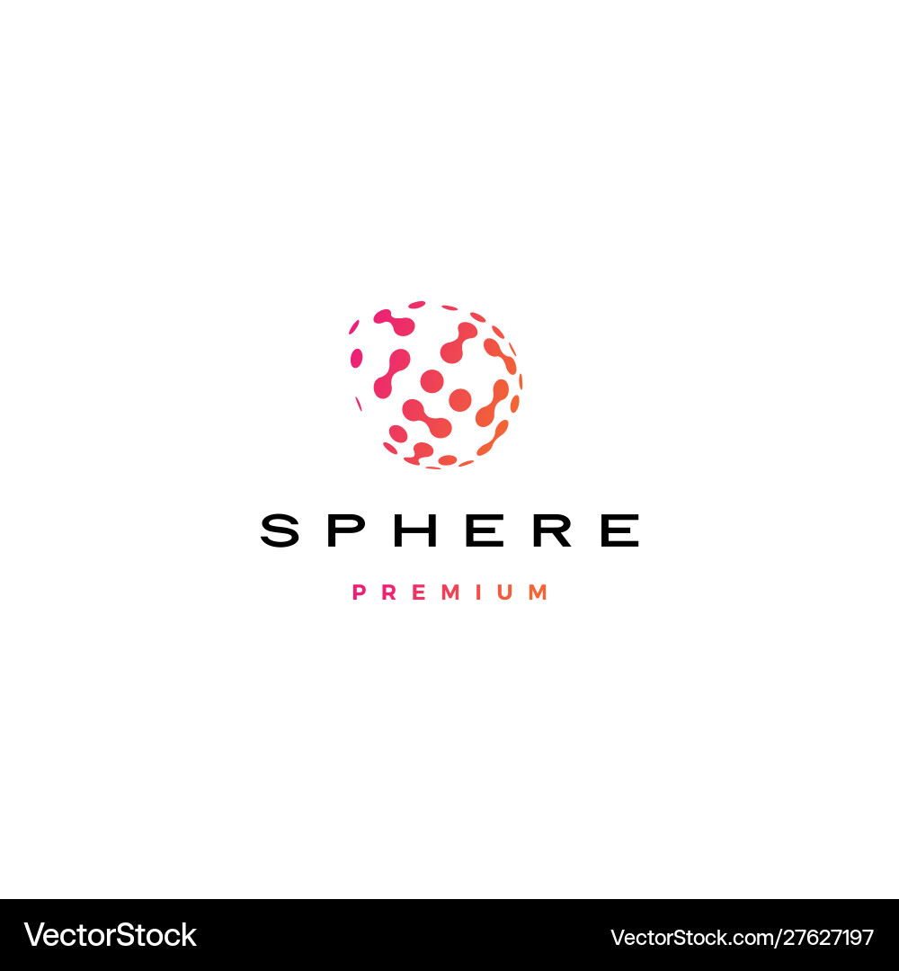 Sphere digital globe dot tech spread 3d logo icon Vector Image