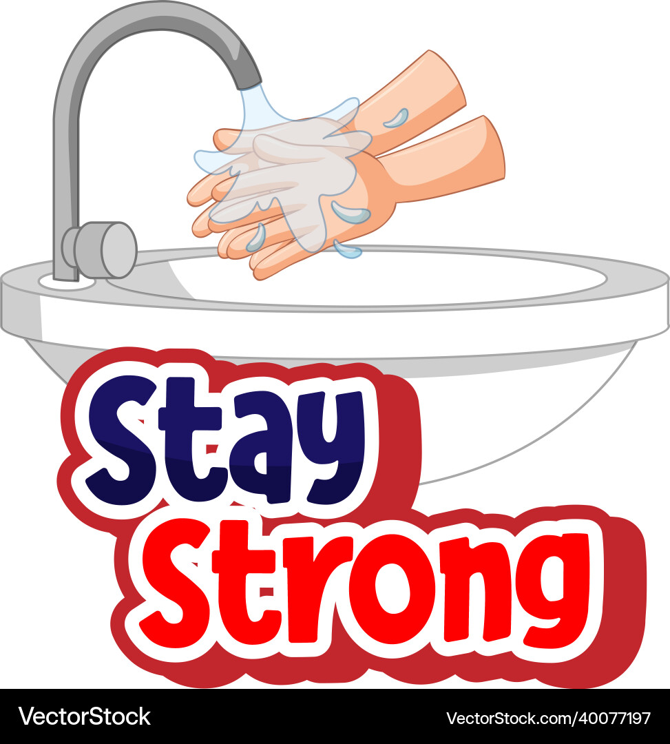 Stay strong font design with virus spreads from Stay strong font design with virus spreads from Vector Image