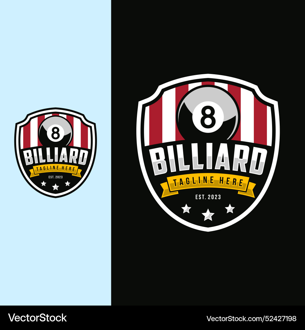 Billiard logo snooker sport design template Vector Image