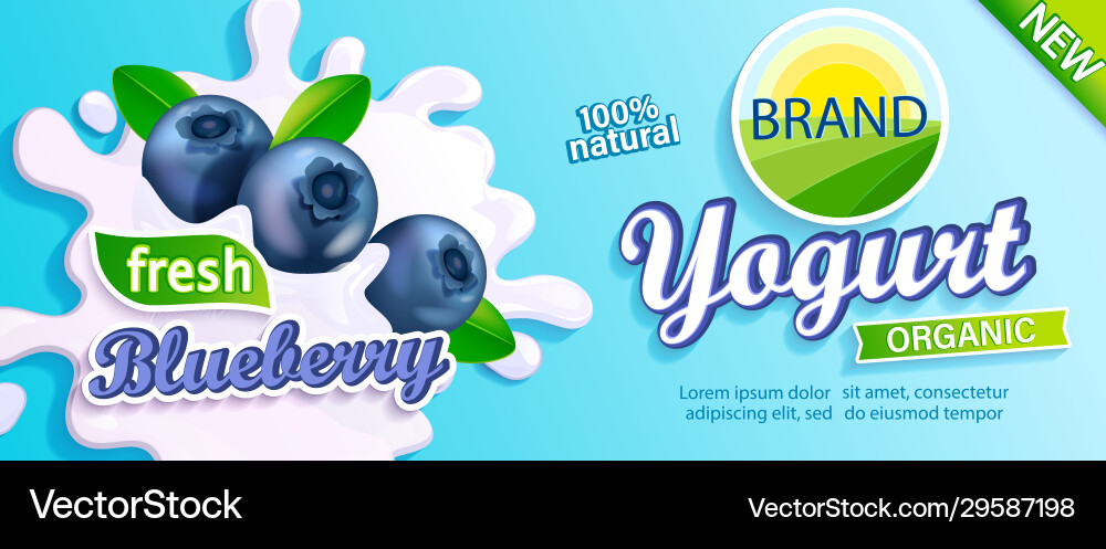 Blueberry yogurt label for design Blueberry yogurt label for design vector image
