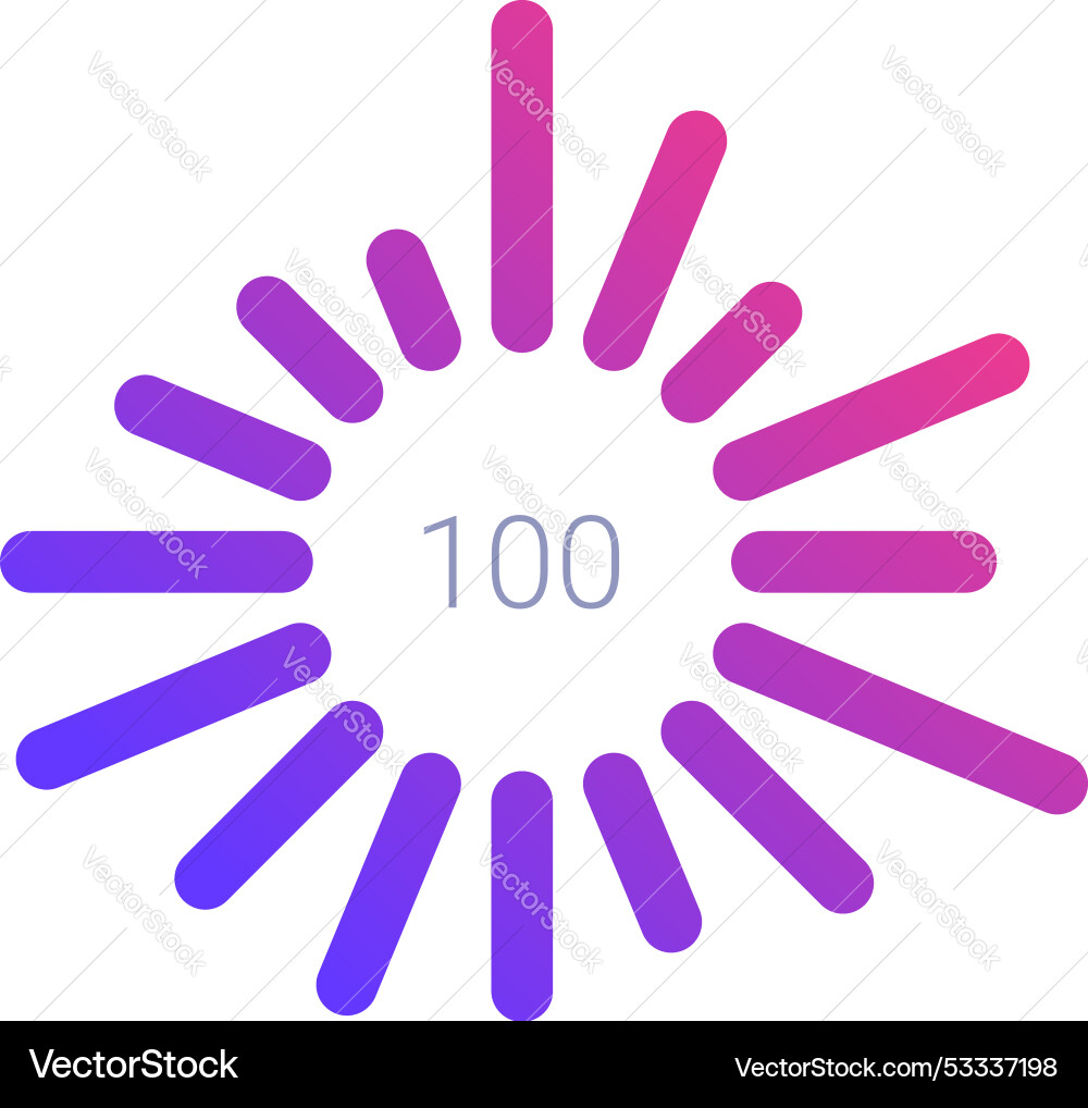 Circular loading bar showing 100 percent Circular loading bar showing 100 percent vector image