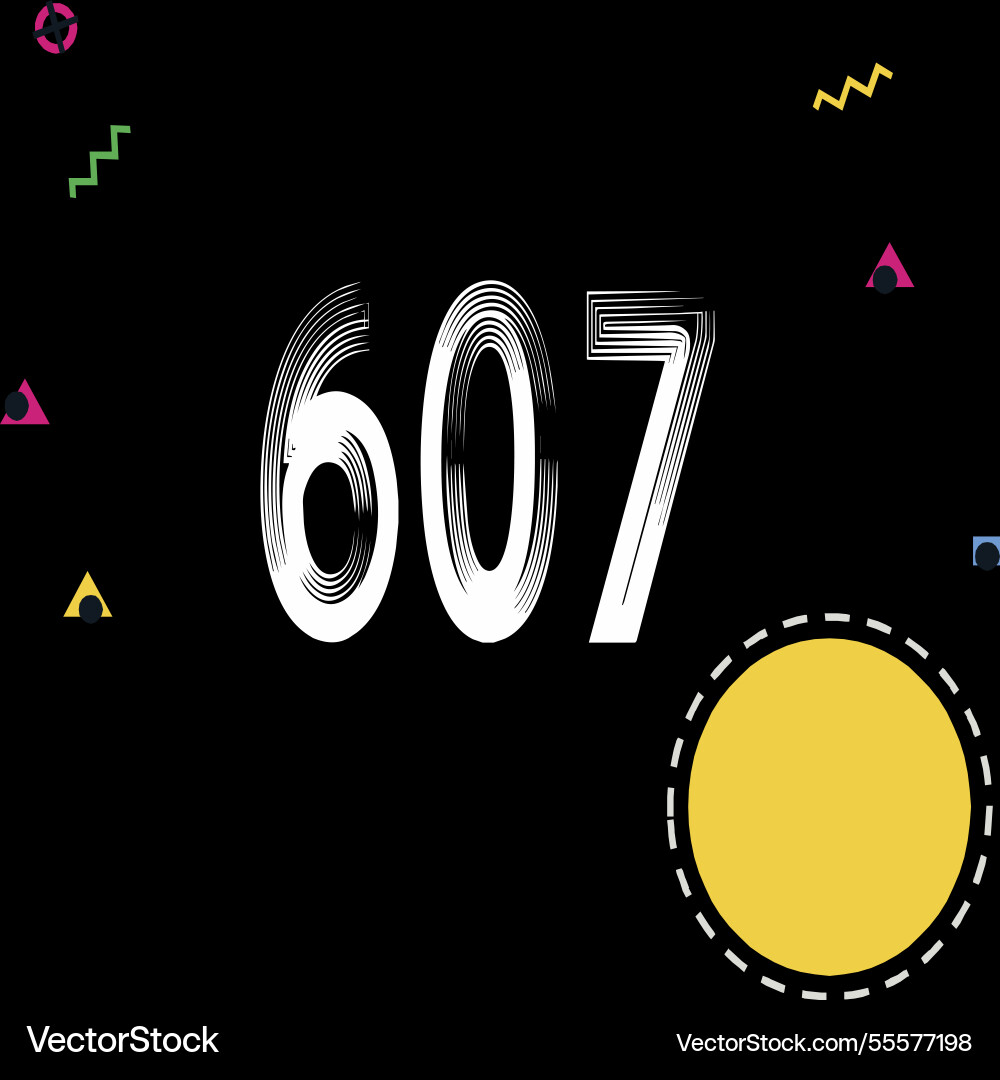 Number font design with decorative dots Vector Image