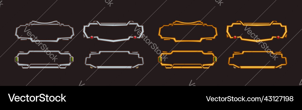 Rectangle avatar frames medieval ui game borders vector image