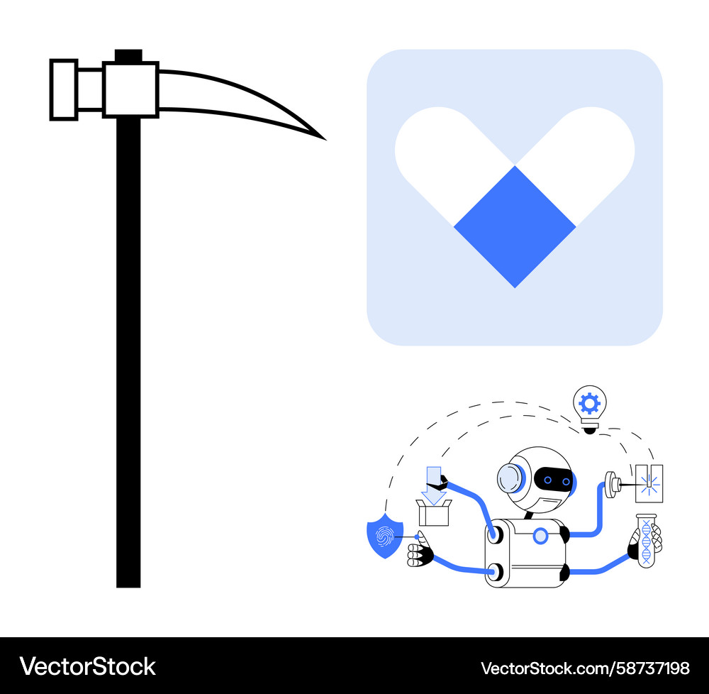 Robotic Automation & Efficiency Vector Image