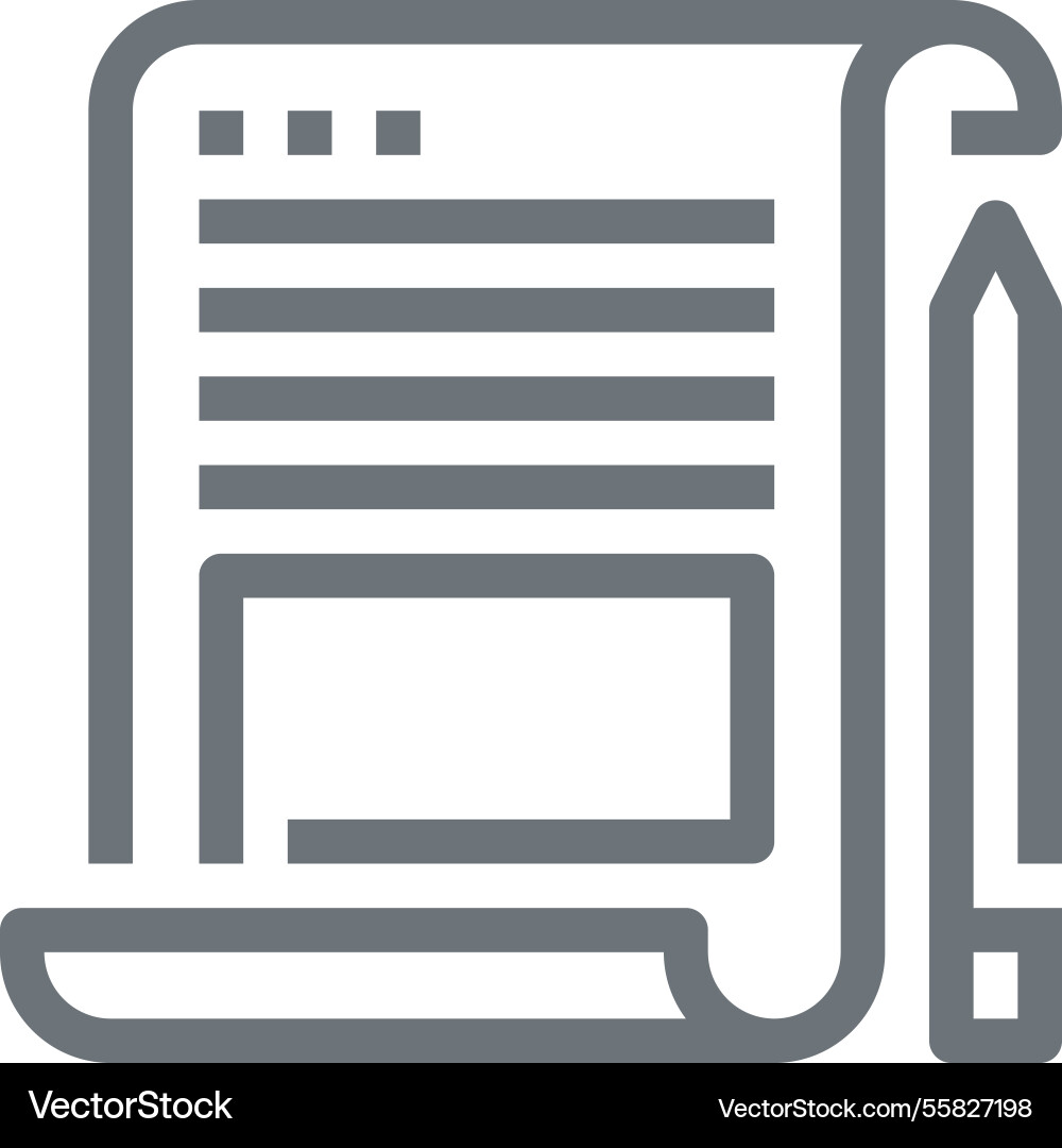 Scroll flat line web icon concept vector image