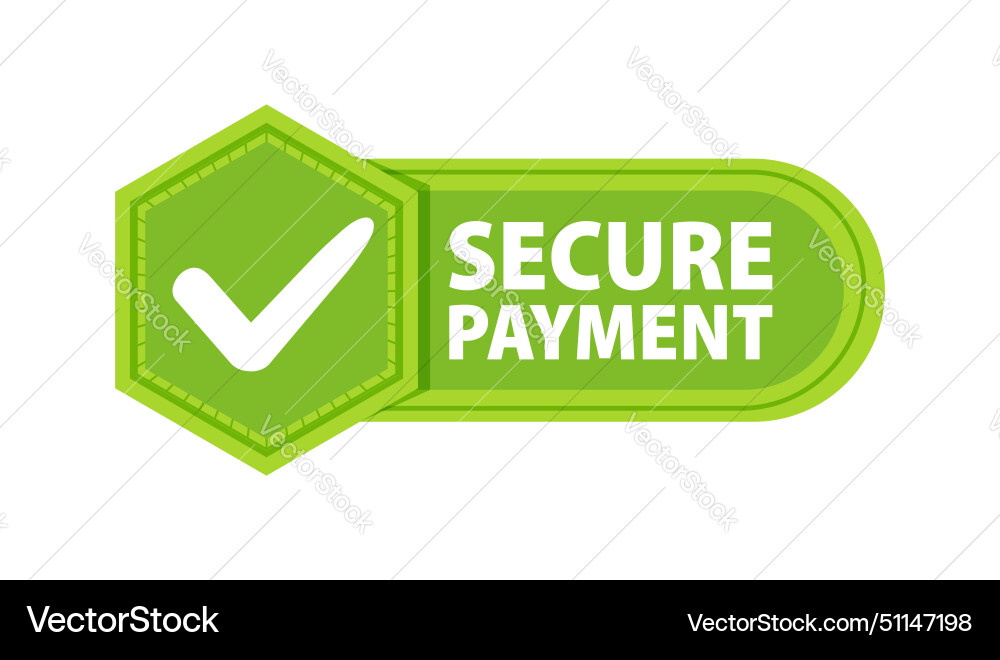 Secure payment badge with a check mark label Secure payment badge with a check mark label vector image