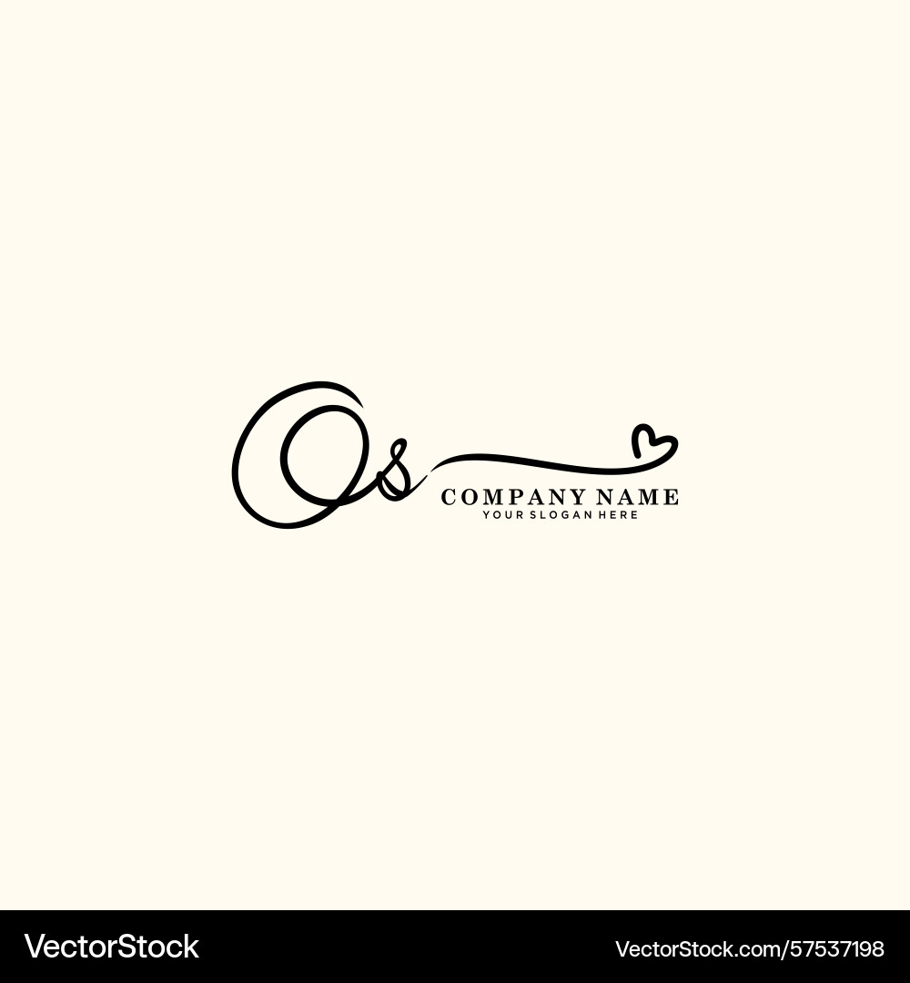 Signature style os initial logos initials logo Vector Image