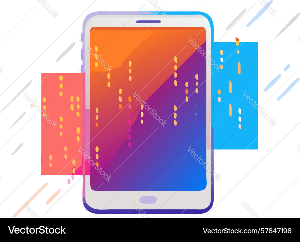 Tablet with dynamic digital streams modern tech Vector Image