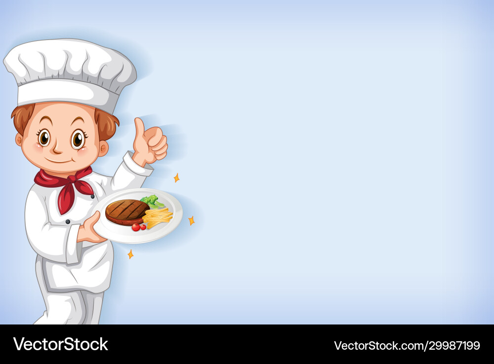 Background template design with happy chef Background template design with happy chef vector image
