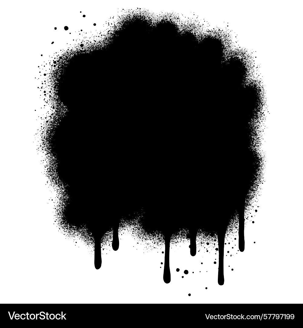Black ink style spray blobs and stains Vector Image