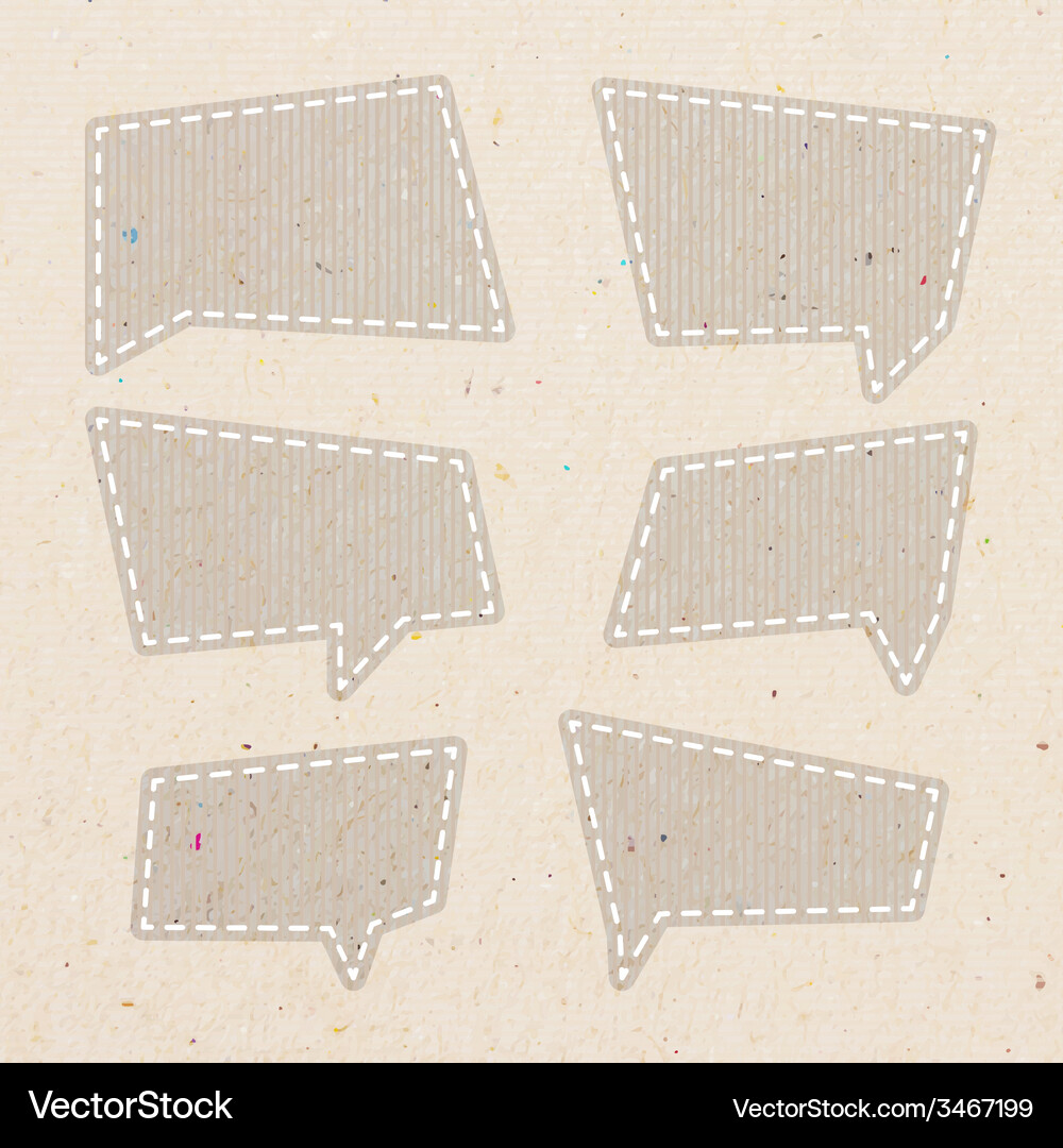 Bubble talk tag recycled paper paths inside Vector Image