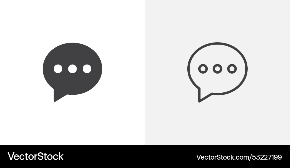 Chat icon flat and simple set design Chat icon flat and simple set design Vector Image