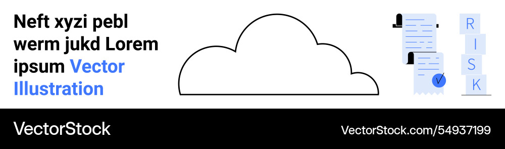Cloud with documents and checkmark representing vector image