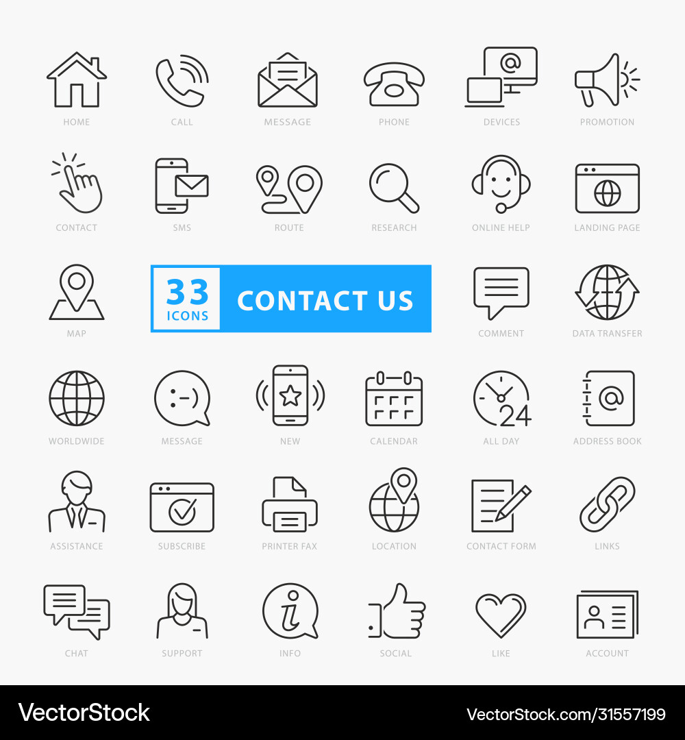 Contact us icon set eps10 Contact us icon set eps10 vector image