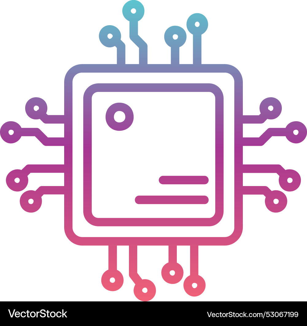 Cpu line gradient design Vector Image