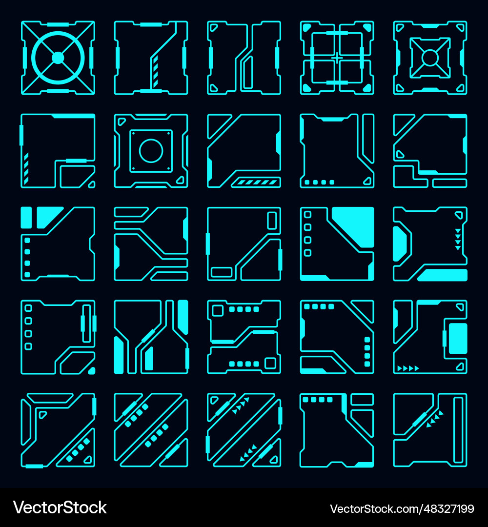 Cyberpunk HUD Interface Element vector image