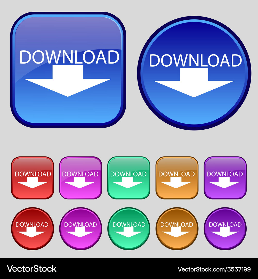 Download icon upload button load symbol set Vector Image