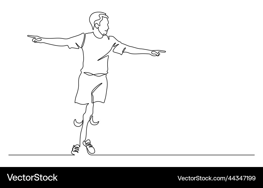 Man in happiness emotion running after scoring Man in happiness emotion running after scoring vector image