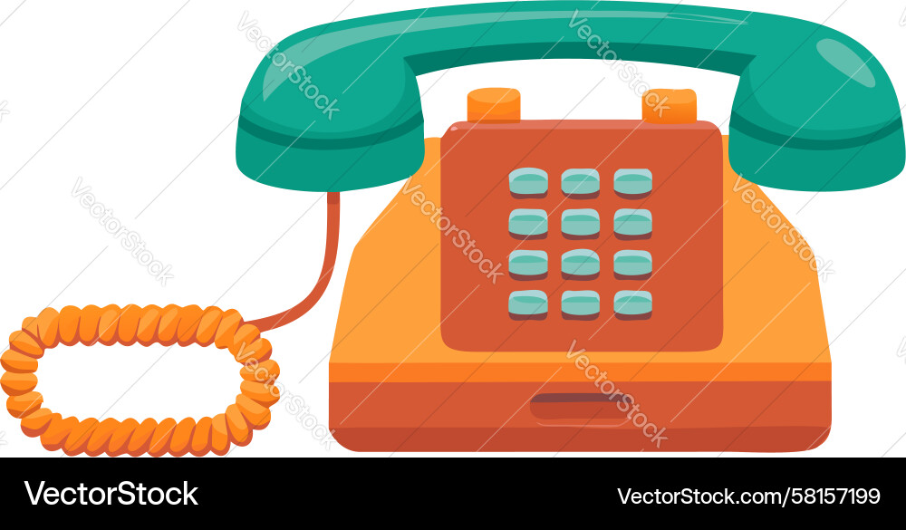 Retro Push-Button Phone Vector Image