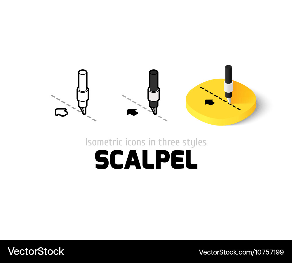 Scalpel icon in different style vector image