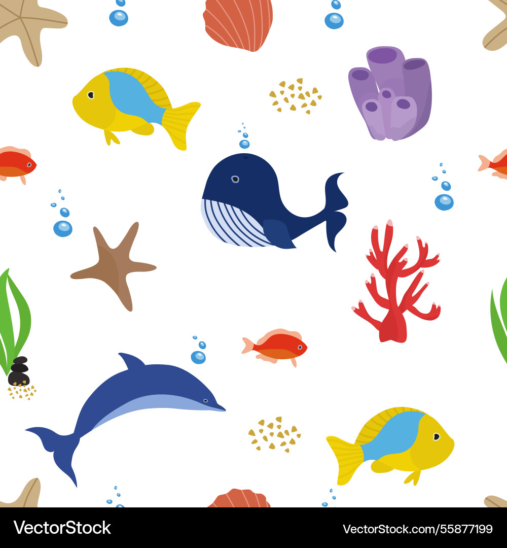 Seamless pattern with the inhabitants Vector Image