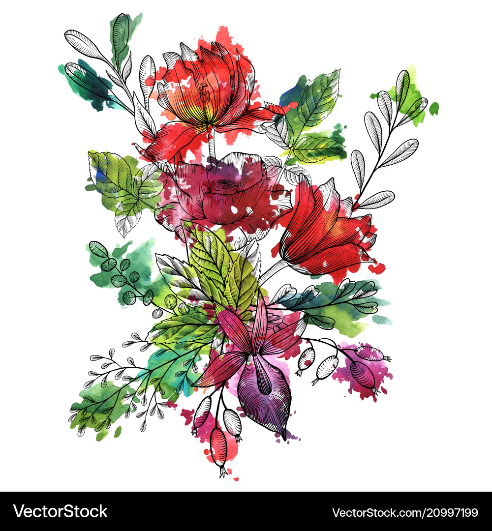 Vintage floral composition Vintage floral composition vector image