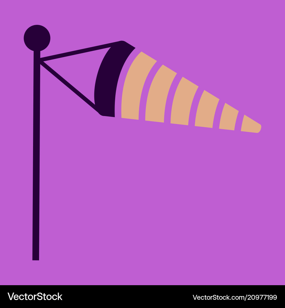 Wind speed flag line icon on color background Wind speed flag line icon on color background vector image
