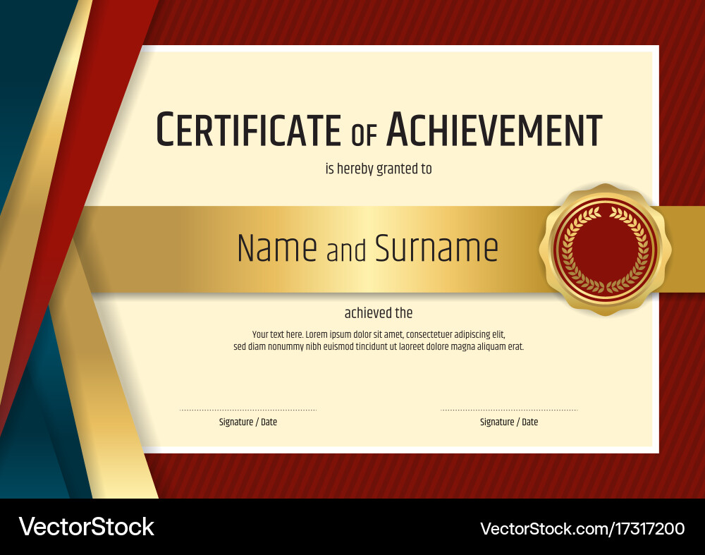 Elegant Certificate Template with Border Vector Image