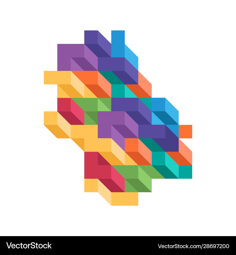 Isometric Geometric Composition Royalty Free Vector Image