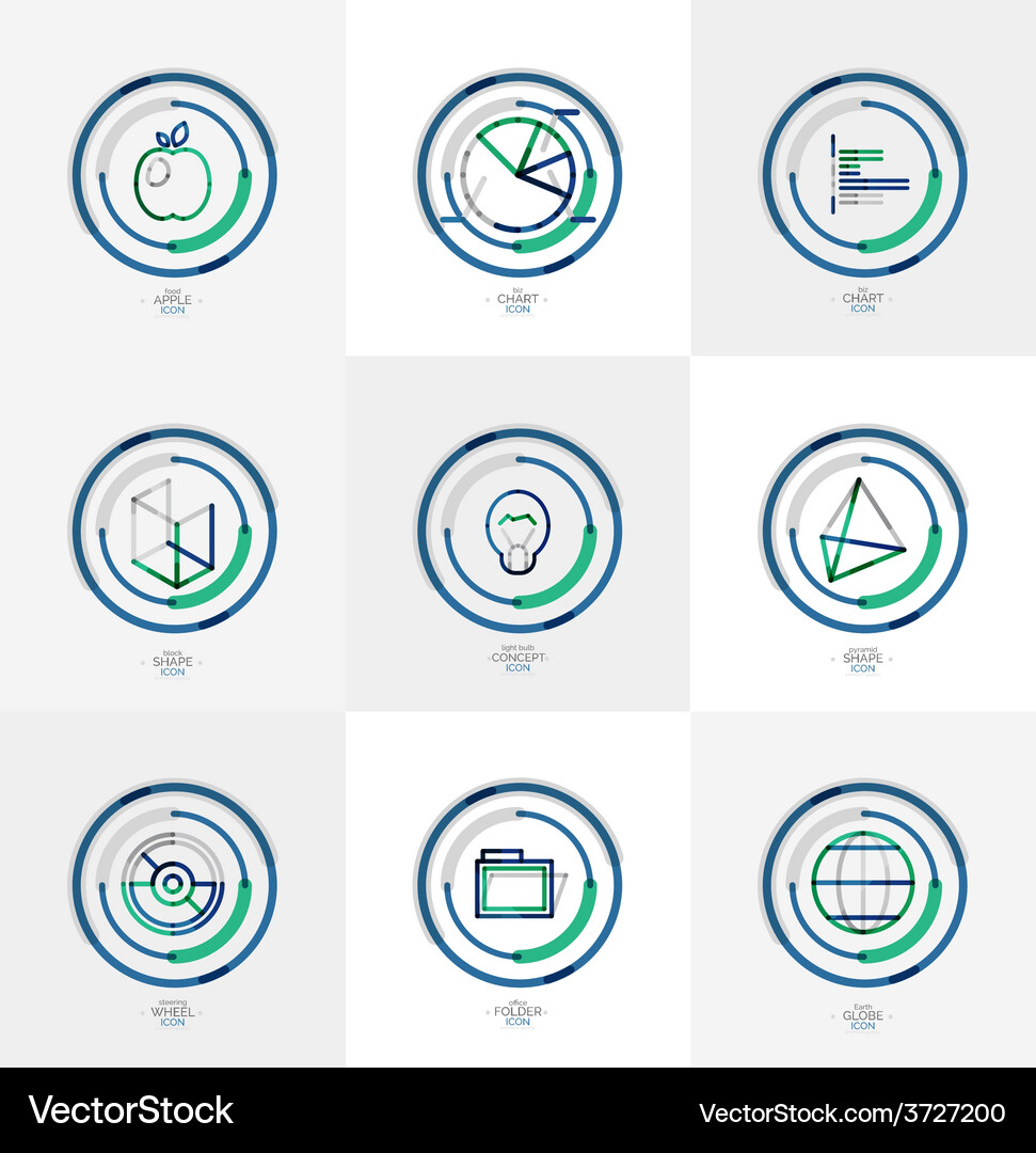 Minimal thin line design web icon set Vector Image