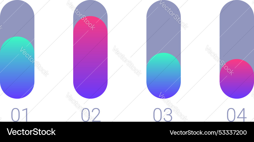 Modern loading bars showing progress from one Modern loading bars showing progress from one vector image