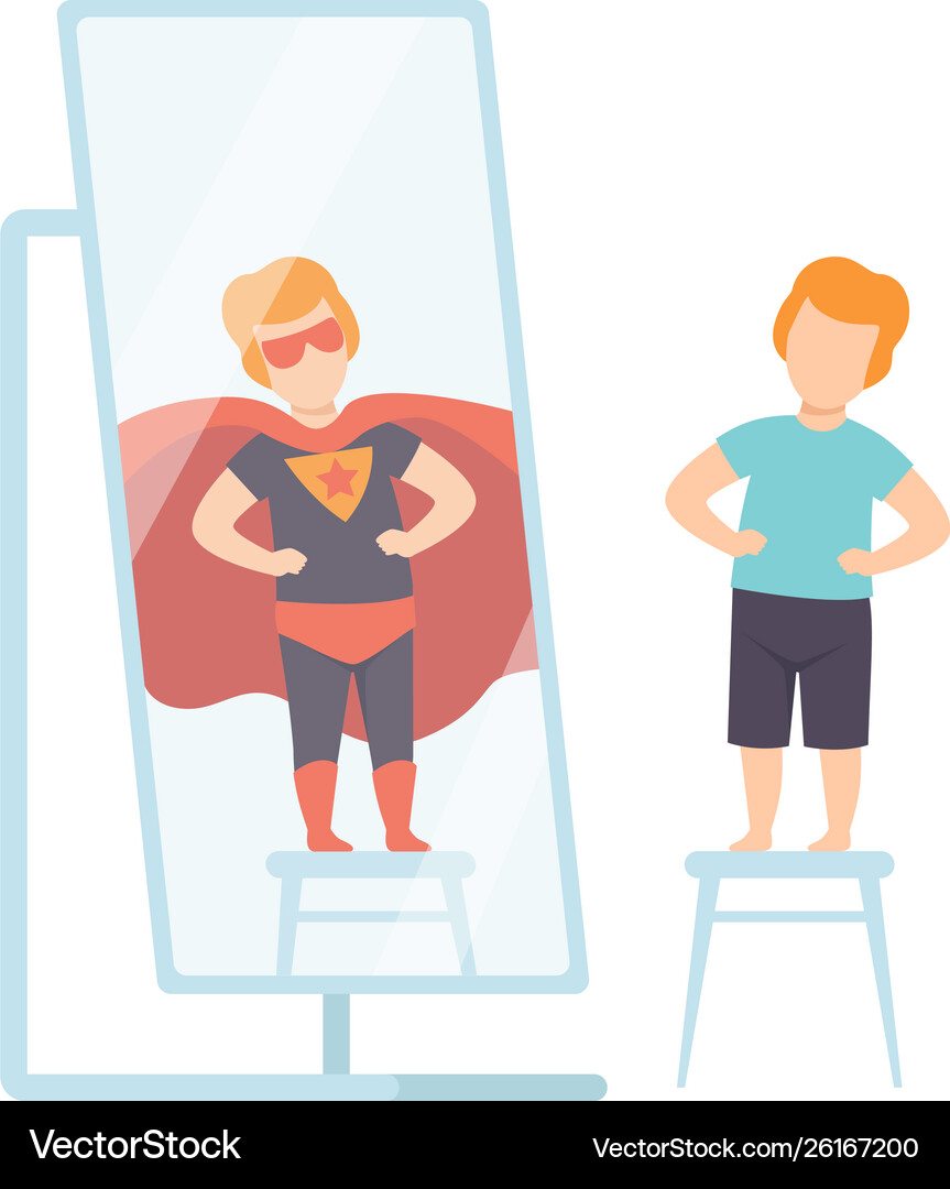 Narcissistic man character looking at mirror – Royalty-Free Vector |  VectorStock, image size:863x1080