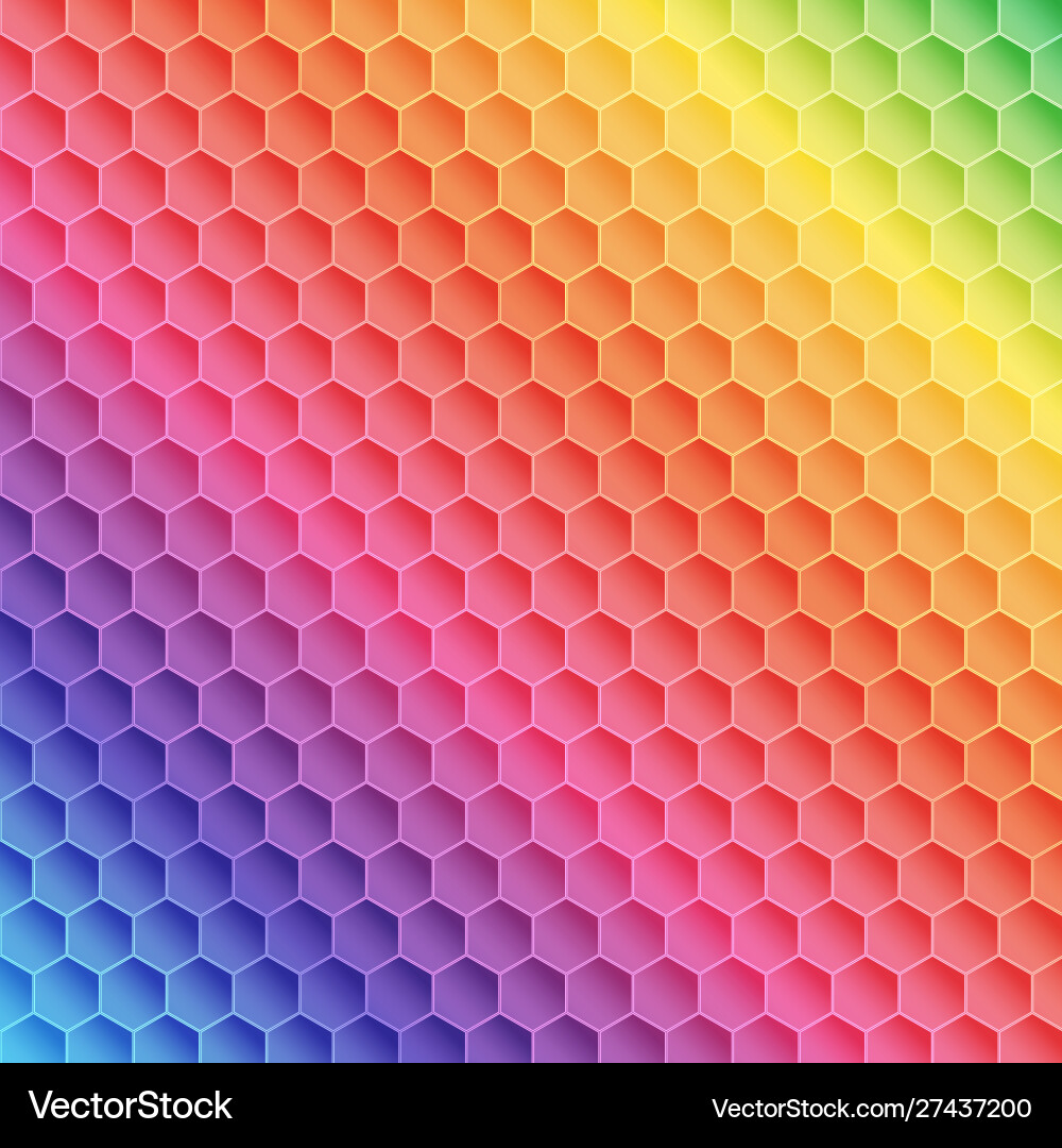 Rainbow Hexagon Pattern vector image