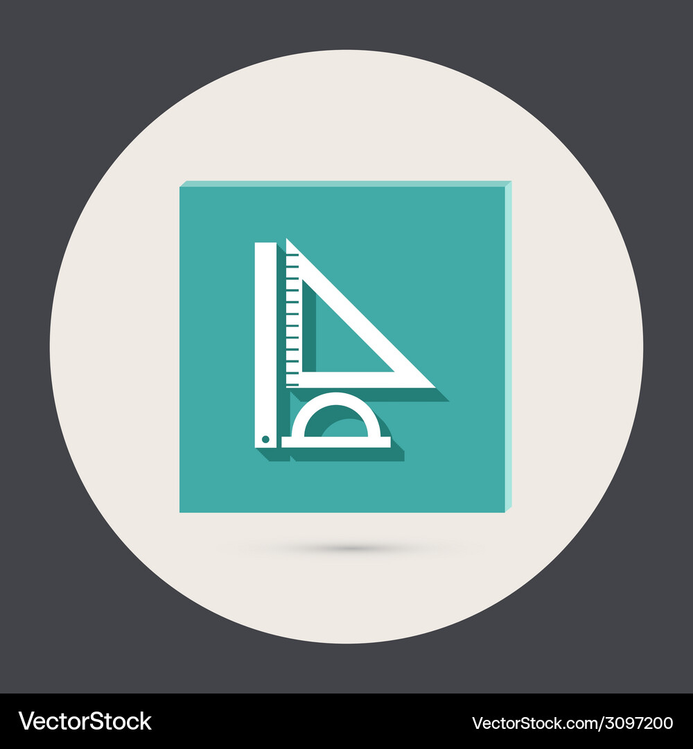 Ruler protractor triangle symbol of geometry Vector Image