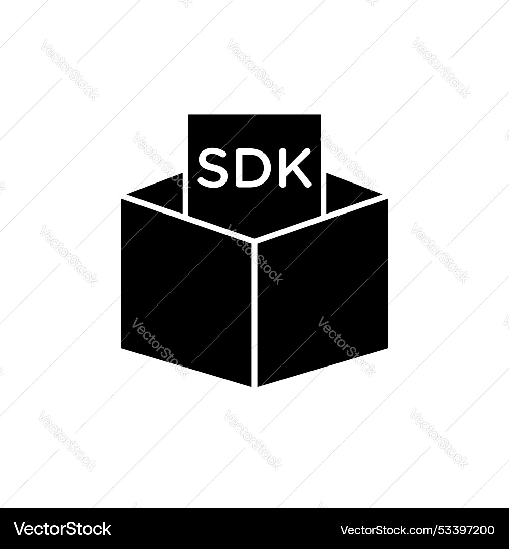 Sdk line icon isolated on white background Vector Image