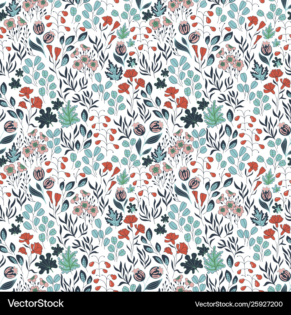 Seamless pattern with nature Royalty Free Vector Image