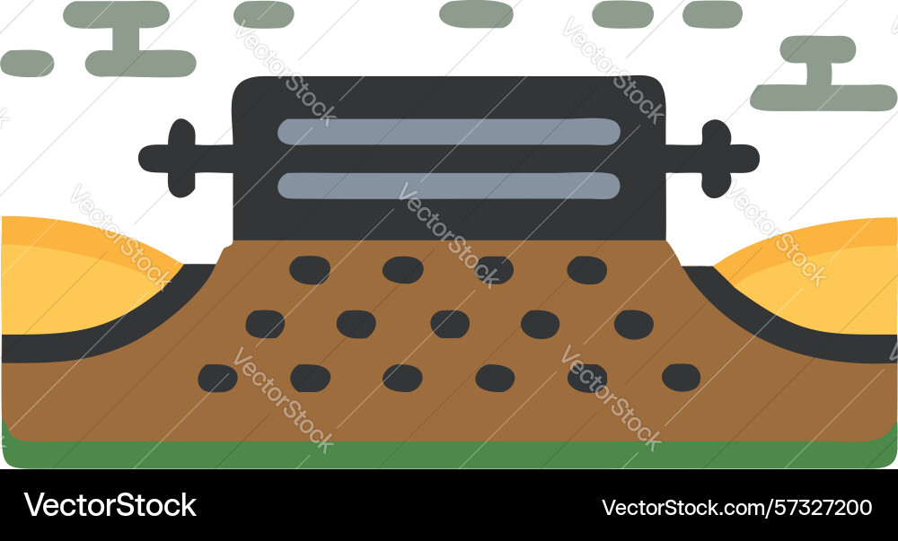 Typewriter with open page icon design generative vector image