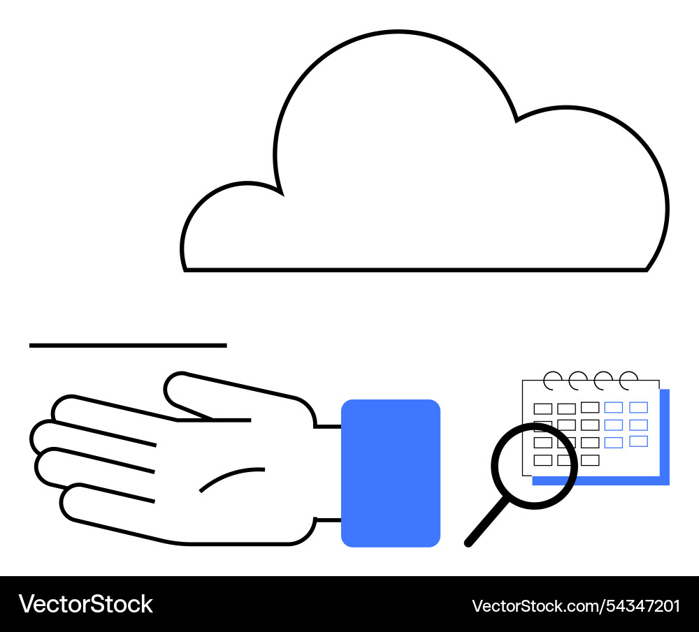 Cloud connection and task management with calendar vector image