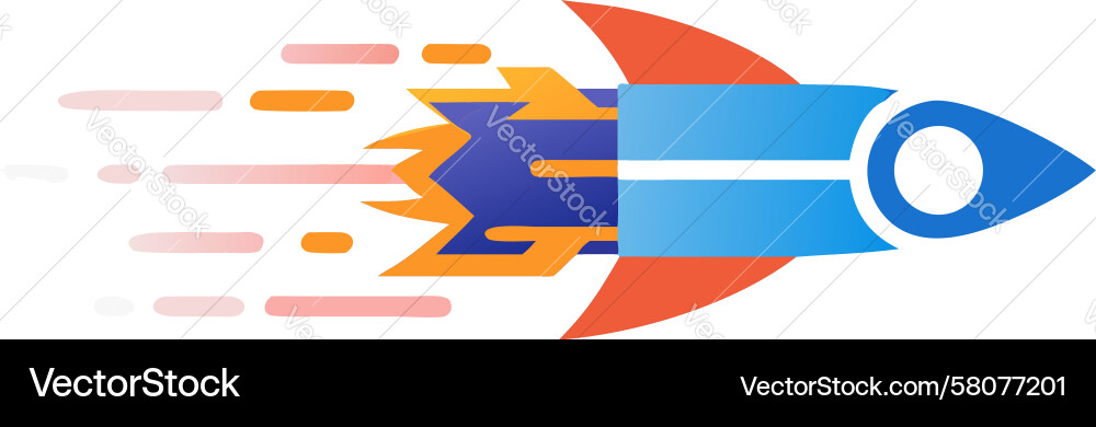 Dynamic Rocket Launch Speed Vector Image