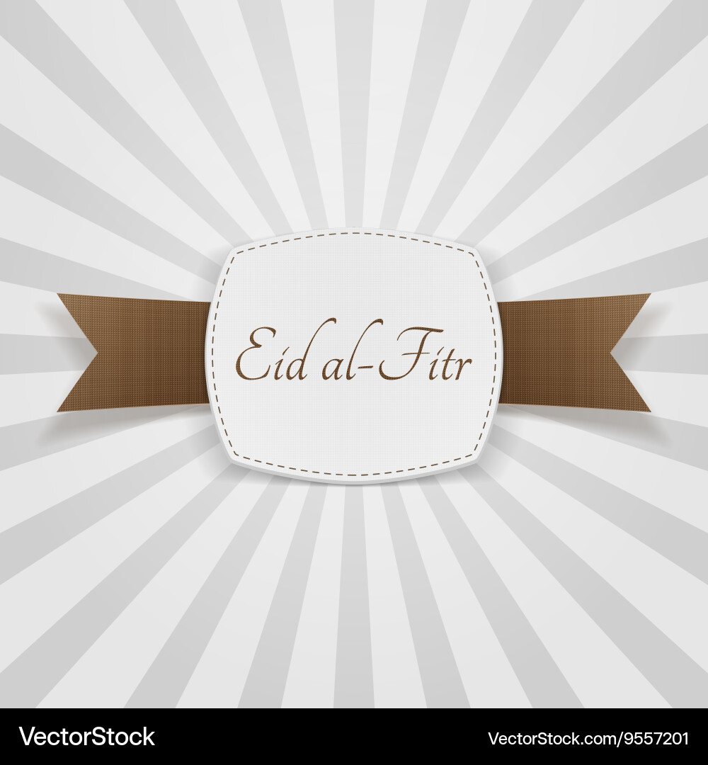 Eid al-fitr realistic greeting badge Vector Image