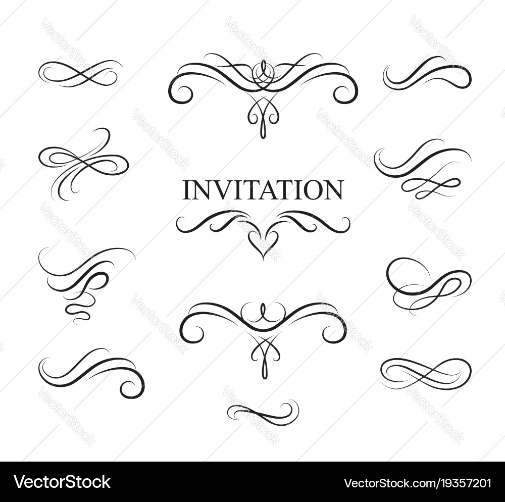 Elegant Calligraphic Flourish Set Vector Image