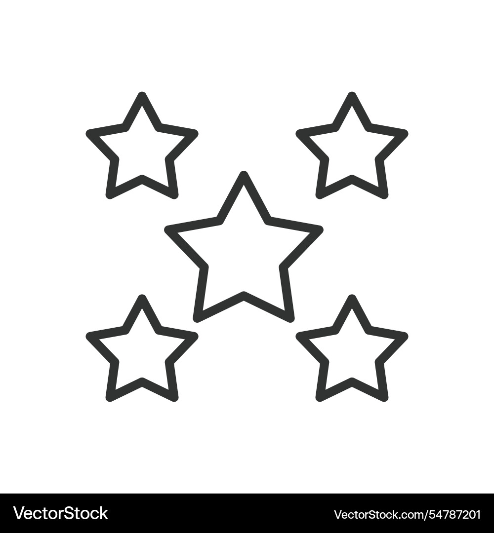 Five stars icon in line design rating Five stars icon in line design rating vector image