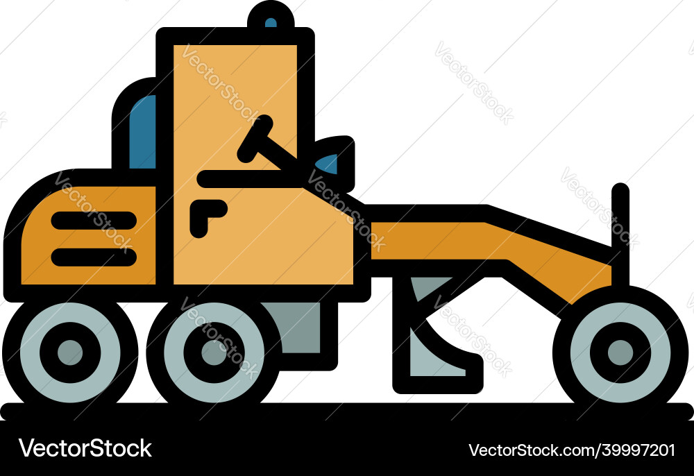 Grader machine equipment icon color outline Vector Image