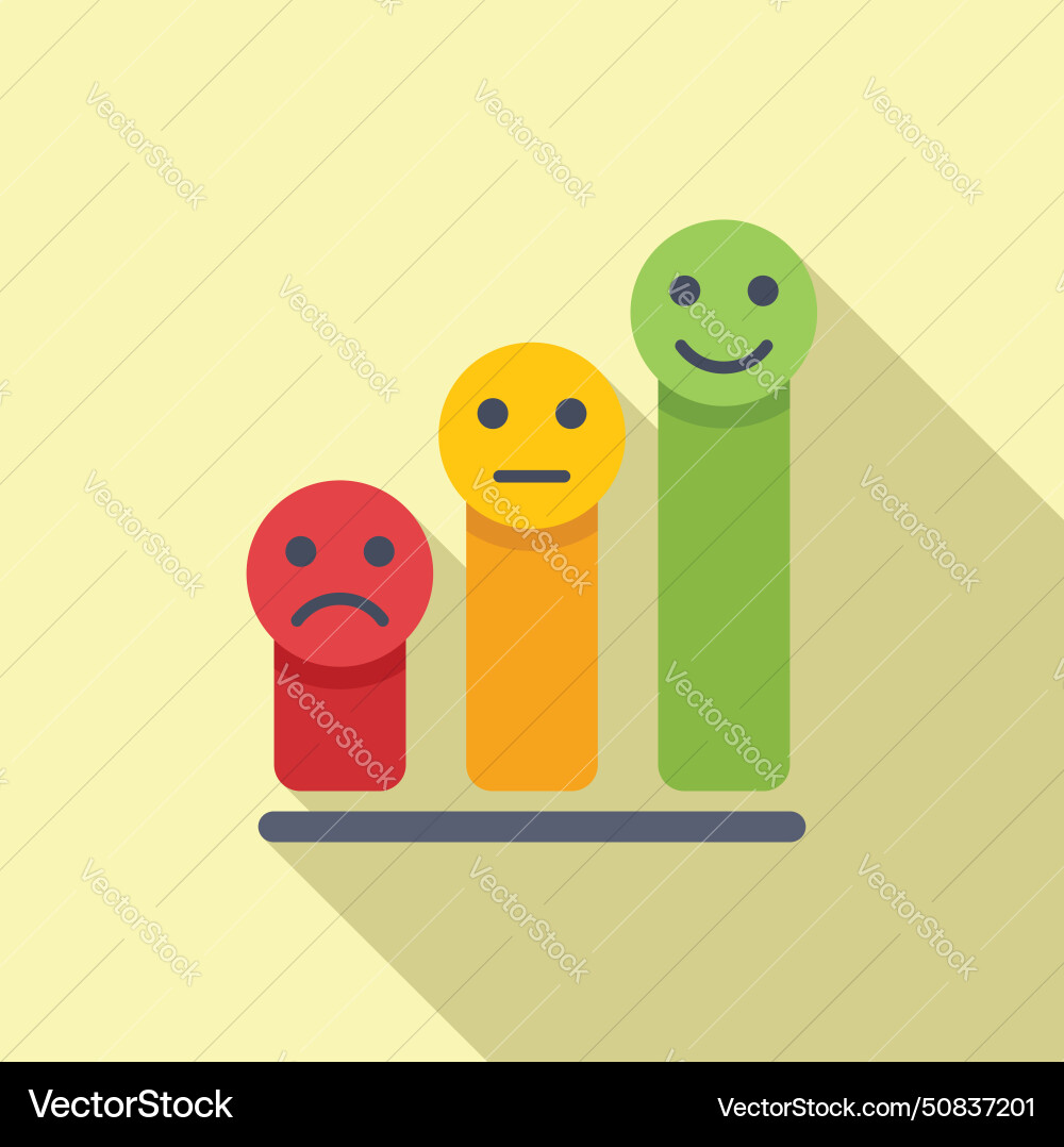 Graph chart satisfaction level icon flat Graph chart satisfaction level icon flat vector image