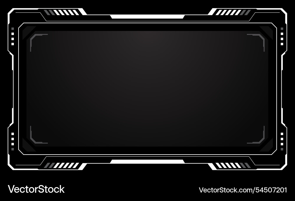 Hud frames white grey user interface elements Hud frames white grey user interface elements vector image