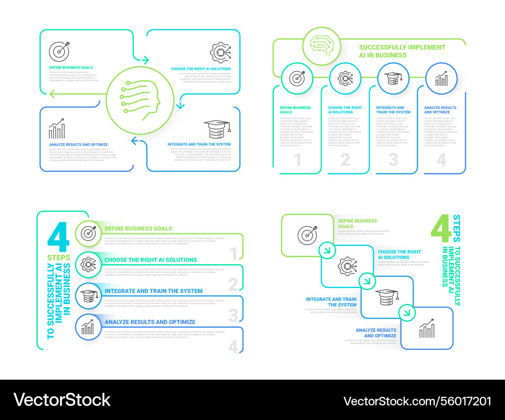 Infographics on successfully implementing ai Infographics on successfully implementing ai vector image