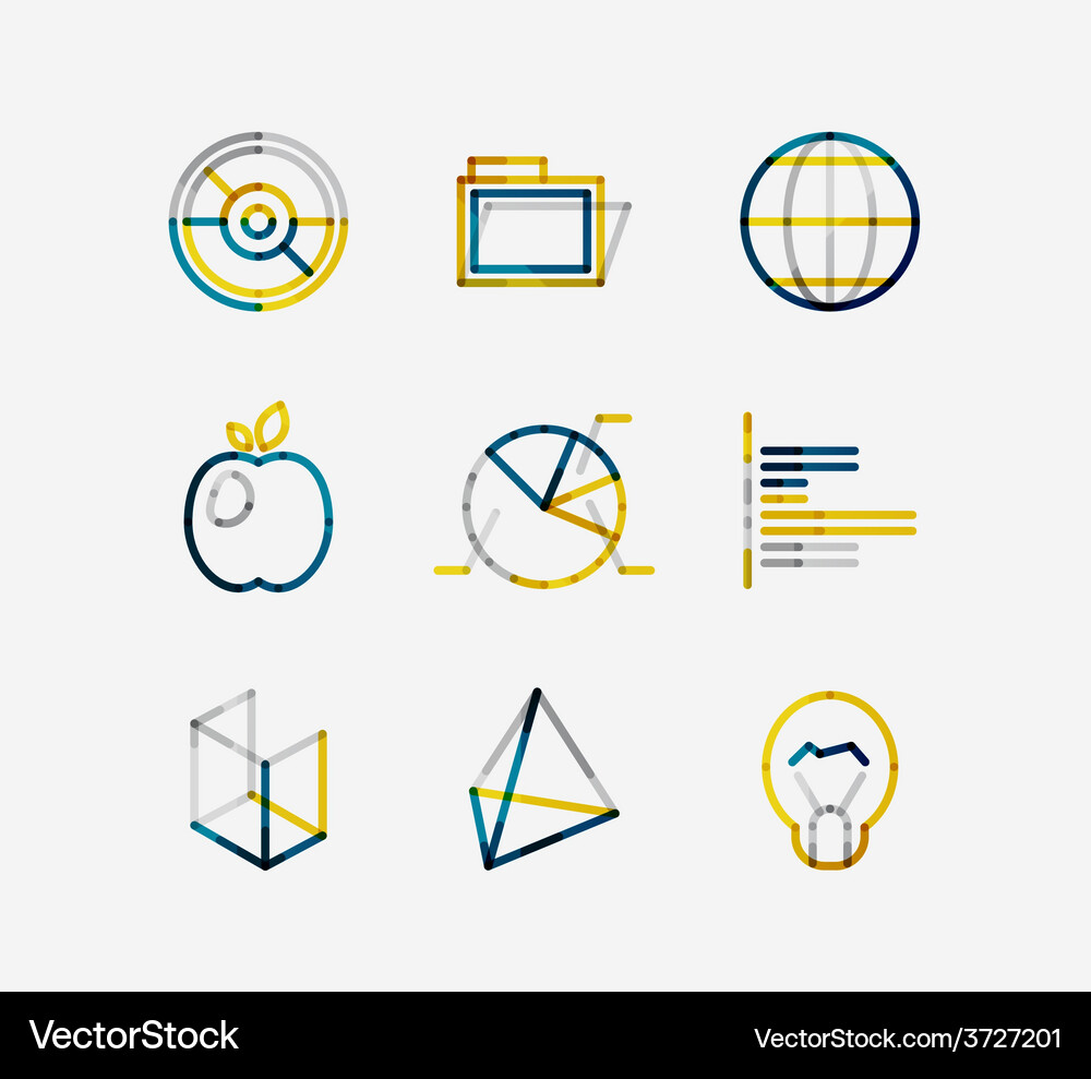 Minimal thin line design web icon set Vector Image